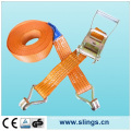 Double J Hook with Polyester Sling Ratchet Strap (RS06)